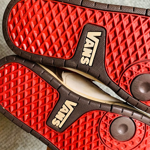 VANS vtg retro brown/red laceup skate sneakers mens sz7ns - Picture 10 of 15